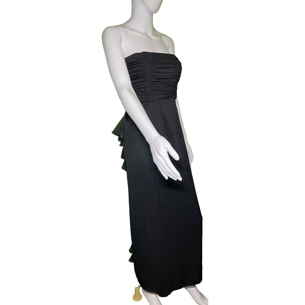 Vintage Robbe Zanca for Party Formals Black Size 4 Sleeveless Dress Back Ruffles
